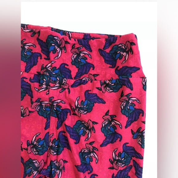 LuLaRoe OS One Size Leggings Fighting Beta Fish Bubbles Women Size 2-10 Pink New - Picture 9 of 12